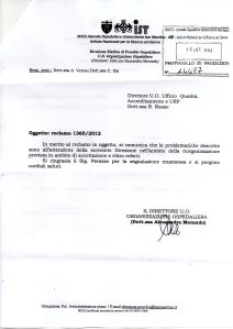 Lettera dell'IST